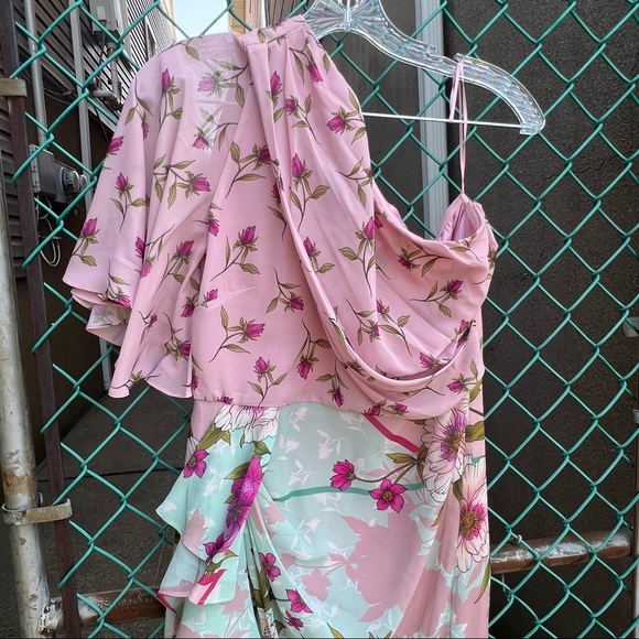 Belle Badgley Mischka Opal Floral One Shoulder Dress - Picture 4 of 14